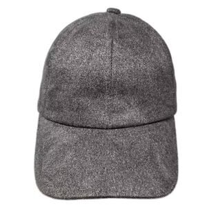 Gigi Pip Gray Baseball Cap Textured Solid Adjustable One Size Hat Metal Logo